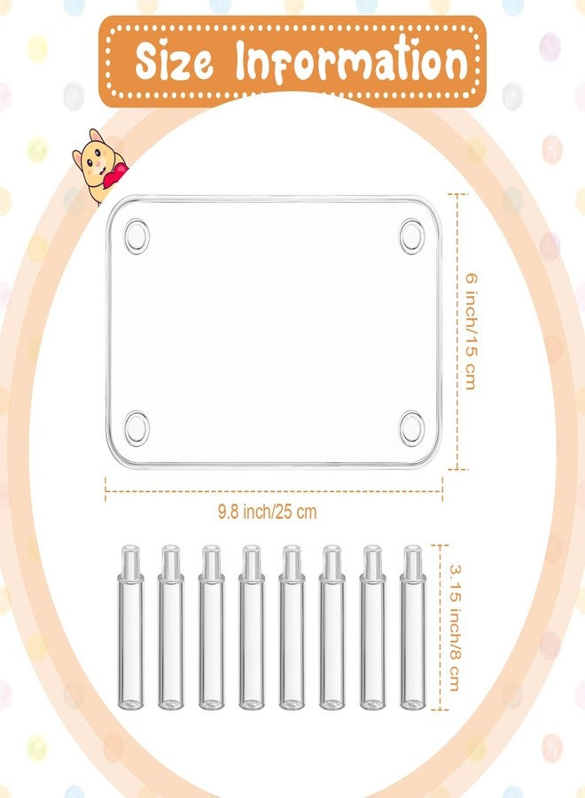 Ripeng 2 Sets Hamster Platform Cage Accessories Small Pets Plastic Transparent Play Stand for Gerbils Dwarf Syrian Hamsters Mice Chinchilla Parrot Bird Small Animals - Image 2